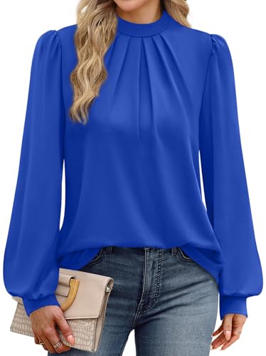 Early Fall Fashion Must Haves Winter Clothing for Women Fall Clothes Long Sleeve Blouses Dressy Casual Travel Comfiest Airport Outfits 2026 Spring Womens Tops Blue S (12 - Blue / Small)