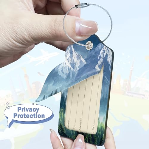 Luggage Tags for Suitcase (Misty Forest Mountains)