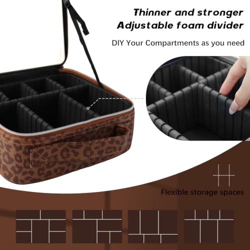 Makeup Bag with Led Mirror (Brown / with LED mirror)