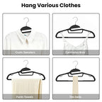 Heavy Duty Plastic Hangers 50 Pack with Non (Black / 50 pack)