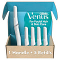 Facial Razor Exfoliating Dermaplaning Tool for Face (Dermaplane Razor + 5 Blades)