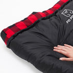 Zero Degree Sleeping Bag for Adults 100% Cotton Flannel Tall and Big (0F-84" x 40" Left Zip / Black)