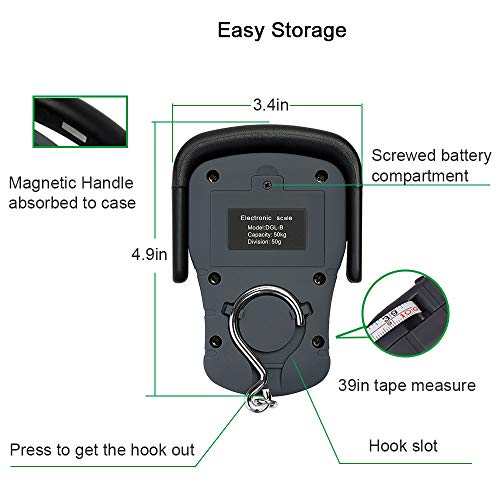 Digital Hanging Luggage Scale with Comfortable Handle and Large Hook