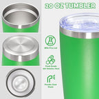 20oz Tumbler Stainless Steel Tumbler Coffee Tumbler with Lid Green (Green)