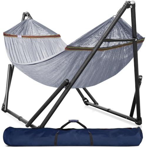Universal Double Hammock with Stand Included for 2Persons (1. Grey)