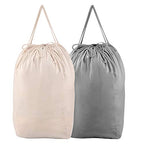Washable Laundry Bags with Handles (Beige & Grey)
