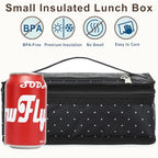 Small Insulated Lunch box Portable Soft Bag Mini Cooler Thermal Meal Tote Kit with Handle for Work (Dot)