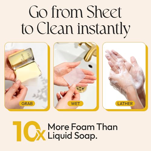 Paper Soap Sheets Tin for Traveling (Variety Pack-002 (Unscented, Orange, Lemon))