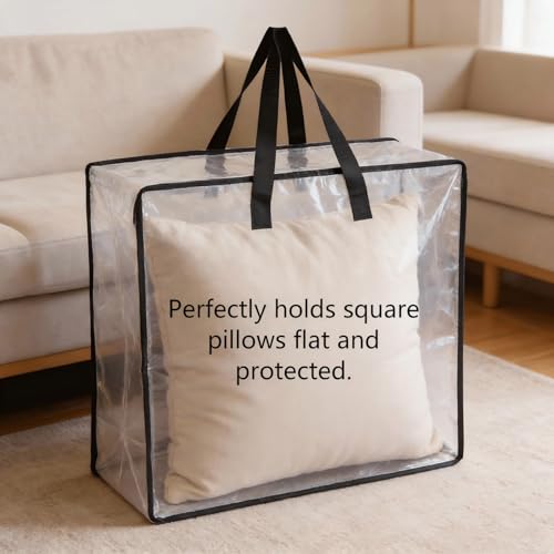 Heavy Duty Clear Wreath Storage Bag & Sturdy Moving Box Alternative (SClear / 6 Pack)