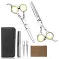 Hair Cutting Scissors Professional Home Haircutting Barber Salon Thinning Shears Kit with Comb and Case for Men (Yellow)