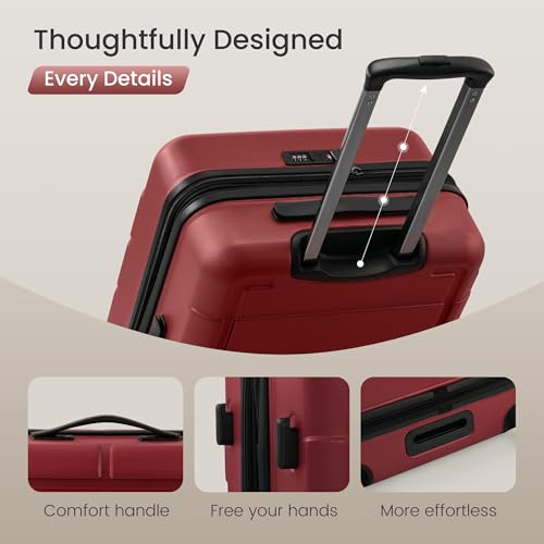 G Series Luggage set 5pcs (Wine Red / 5-Piece Set)