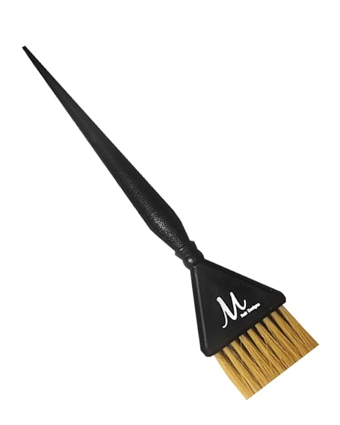M Hair Designs Tint Brush Brown Premium Bristle/Black Handle | 1.75" Wide Bristles, 8.5" Height | Pointed End for Sectioning, Great Tinting Brush for Hair Coloring, Tinting, Bleaching