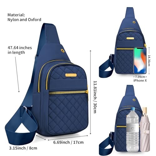Small Sling Bag For Women Men Casual Crossbody Sling Backpack (Blue-8002)