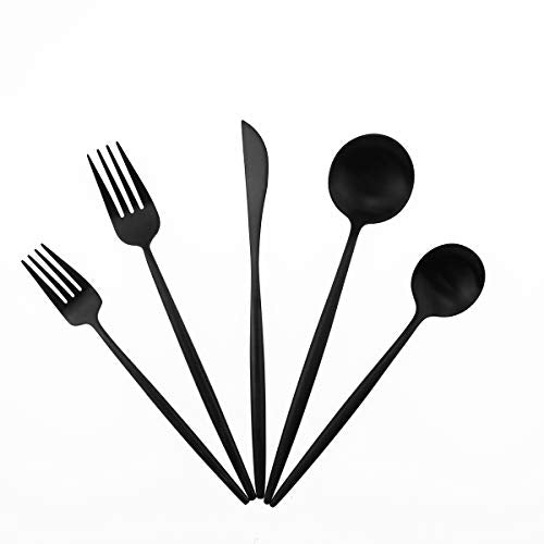 Matte Balck Silverware Set (Service for 1 / Black)