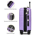 Carry On Luggage 22x14x9 Airline Approved with TSA Lock Hardshell Expandable 20 Inch Suitcase Carry On Suitcase with Wheels Small Travel Rolling Luggage with Cup Holder for Women Lt Purple (Lt Purple / Expandable Carry-On 20-Inch)