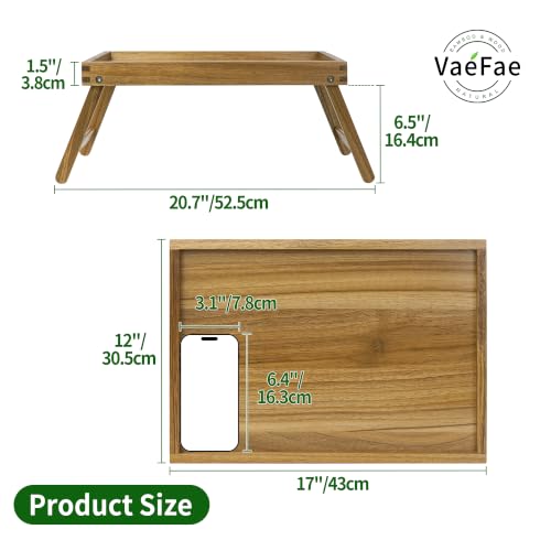 Acacia Bed Tray Table with Folding Legs (Medium, 2 Pack)