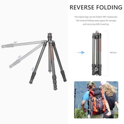 Portable Travel Tripod (with Center Column, Max Load 15kg)