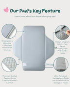 Baby Changing Pad Portable (Heather Gray / Large)
