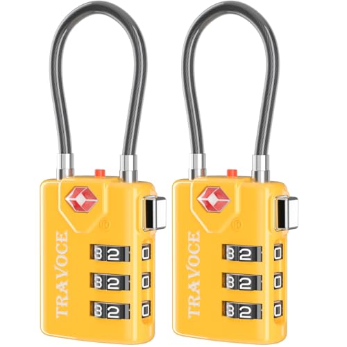 TSA Approved Luggage Locks (1.4*0.72*3.54 in / Yellow 2 Pack)