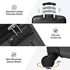 3 Piece Luggage Set (3-piece Set(20/24/28) / Black-2)