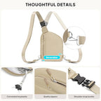 Anti Theft Crossbody Bags Small Crossbody Sling Bag for Women & Men (Light Khaki)