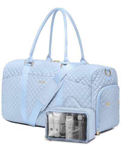 Women Weekender Travel Duffle Bag (06-Light Blue / Large)