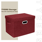 Collapsible Storage Bins With Lids (2-Pack Large / Red Wine)