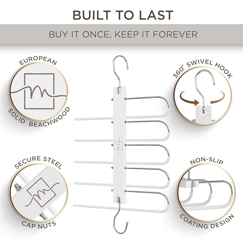 Pants Hangers Space Saving (White / 4 Pack)
