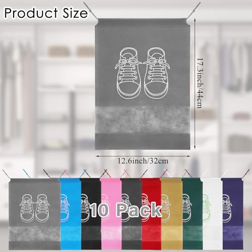 10 Pcs Portable Travel Shoe Bags (Multicolor)