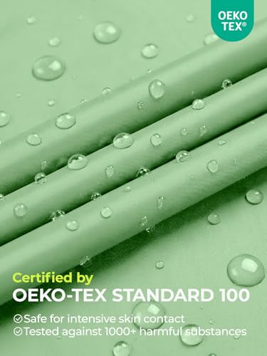 Hooded Rain Poncho Waterproof Raincoat Jacket for Men Women Adults (One Size / Light Green 1 Pack)
