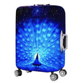 Suitcase Cover 3D Print Design Travel Luggage Protector Trolley Case Cover 19" (BluePeacock / S(Fits to 19"-20" Trolley Case))
