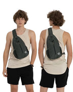 Crossbody Sling Backpack Sling Bag Travel Hiking Daypack (Z-hemp Black / Small)