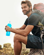 TPU Soft Flask Lightweight Portable Reusable Water Bottle (250ml/8.45oz-2 Pack-Light Blue)