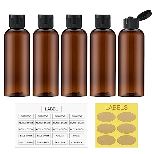 3.4 oz Travel Bottles for Toiletries (Brown)