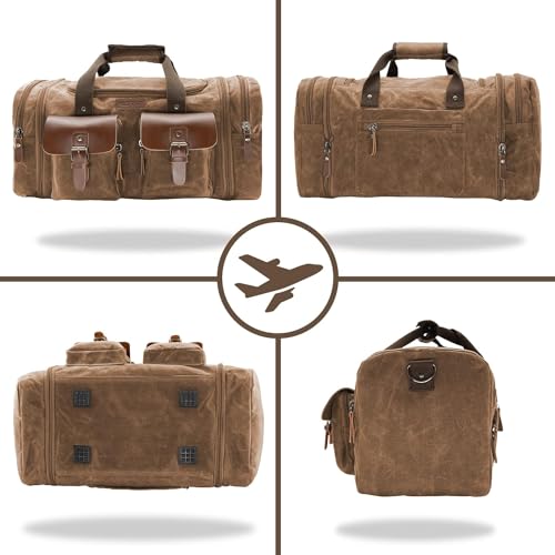 Waxed Canvas Duffle Bag (Vintage Dark Brown / X Large-60L Duffle Bag)