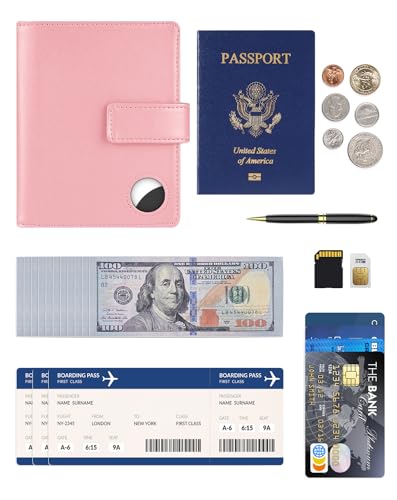 Passport Holder Wallet Cover for Travel (Light Pink)
