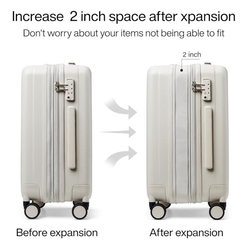 Expandable Hard Shell Luggage Sets (2 Pc Set EXT (20/29) / Ivory White)