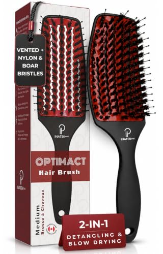Curved Vented for Blow Drying (Red / Medium)