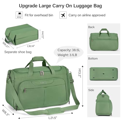 Carry On luggage Bags for Travel (Forest Green / Ultra Carry-On)