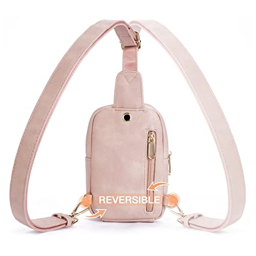 Small Sling Bag for Women Leather Crossbody Bag for Women Dusty Pink (1-dusty Pink)