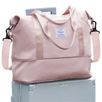 Travel Tote Bags For Women (A113-Pink-Expandable / X-large)