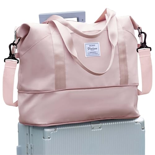 Travel Tote Bags For Women (A113-Pink-Expandable / X-large)