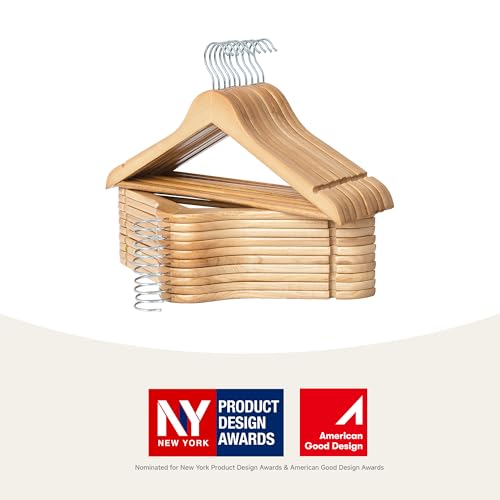Wooden Coat Hangers (0.5"T (20 pack) / Natural Wood Color)