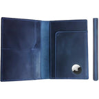 Albatross Leather Travel Passport Holder (Navy)