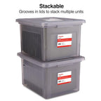 Plastic File Box with Snap Lid (Frost Gray)