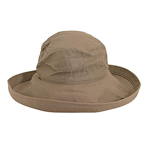 Women's Cotton Hat with Inner Drawstring and Upf 50+ Rating (One Size / Olive)