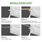 4 Stoppers 4 in White Kickdown Door Stopper for Bottom of Door (White / 4 INCH X 4 PACK)