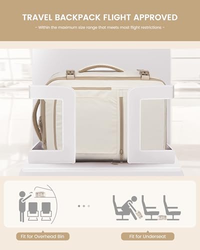 Travel Backpack for Women & Men (Beige / 18 Inch - 4 Pcs)