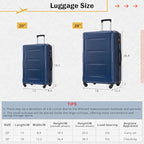 Luggage Set Expandable 2 Piece Suitcase Sets with Spinner Wheels (2-piece Set / Blue(20/28+bags))