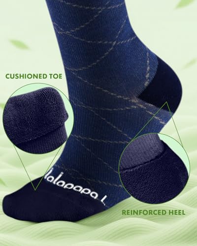 Bamboo Viscose Compression Socks for Women Men (Linear Geometric / XX-Large)